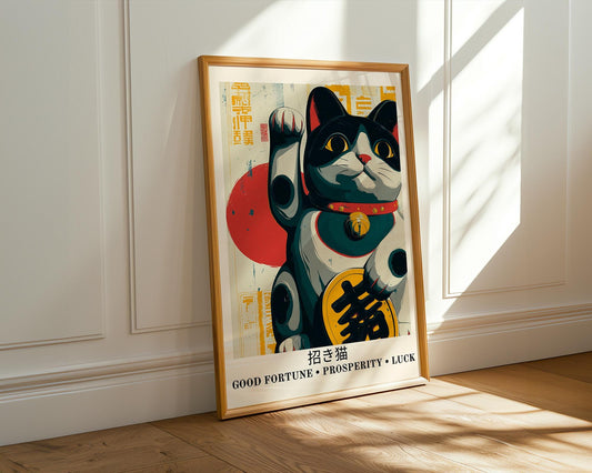 Japanese Wall Art | Maneki Neko Lucky Cat