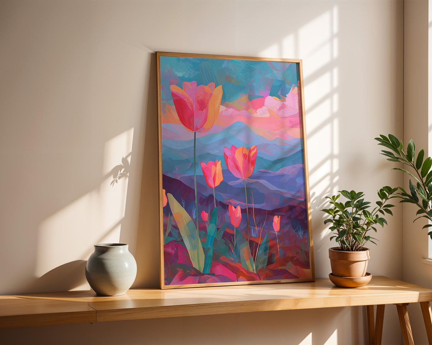 Maximalist Floral Wall Art | Abstract Floral Landscape Print