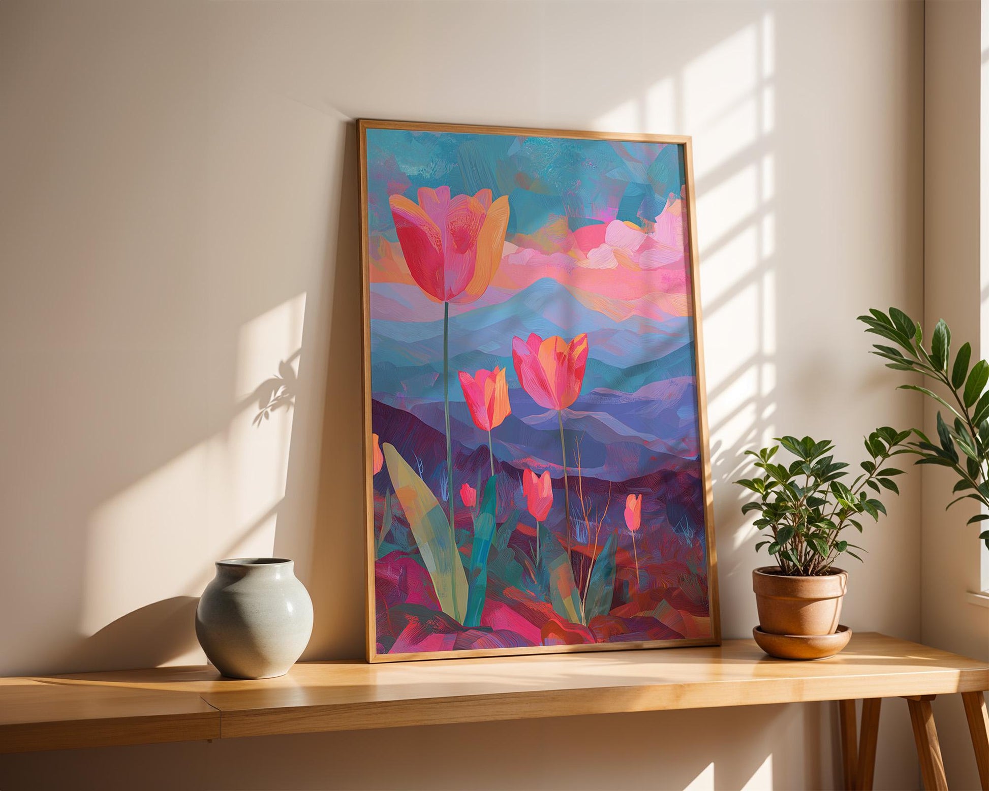 Maximalist Floral Wall Art | Abstract Floral Landscape Print