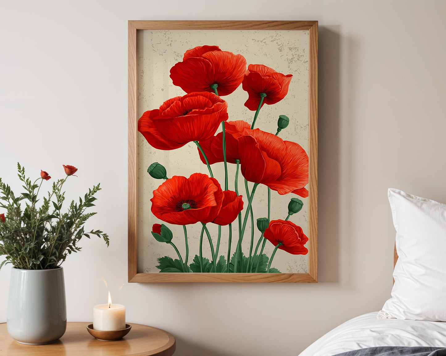 Flower Wall Decor | Retro Poppy Poster