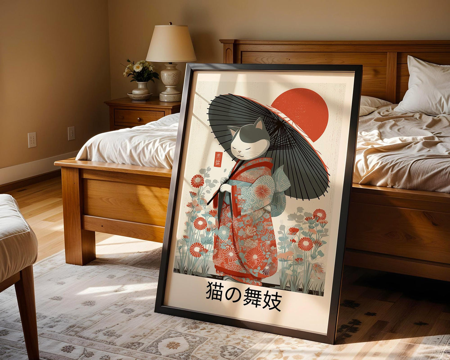 Japanese Wall Art | Japanese Cat Art Print