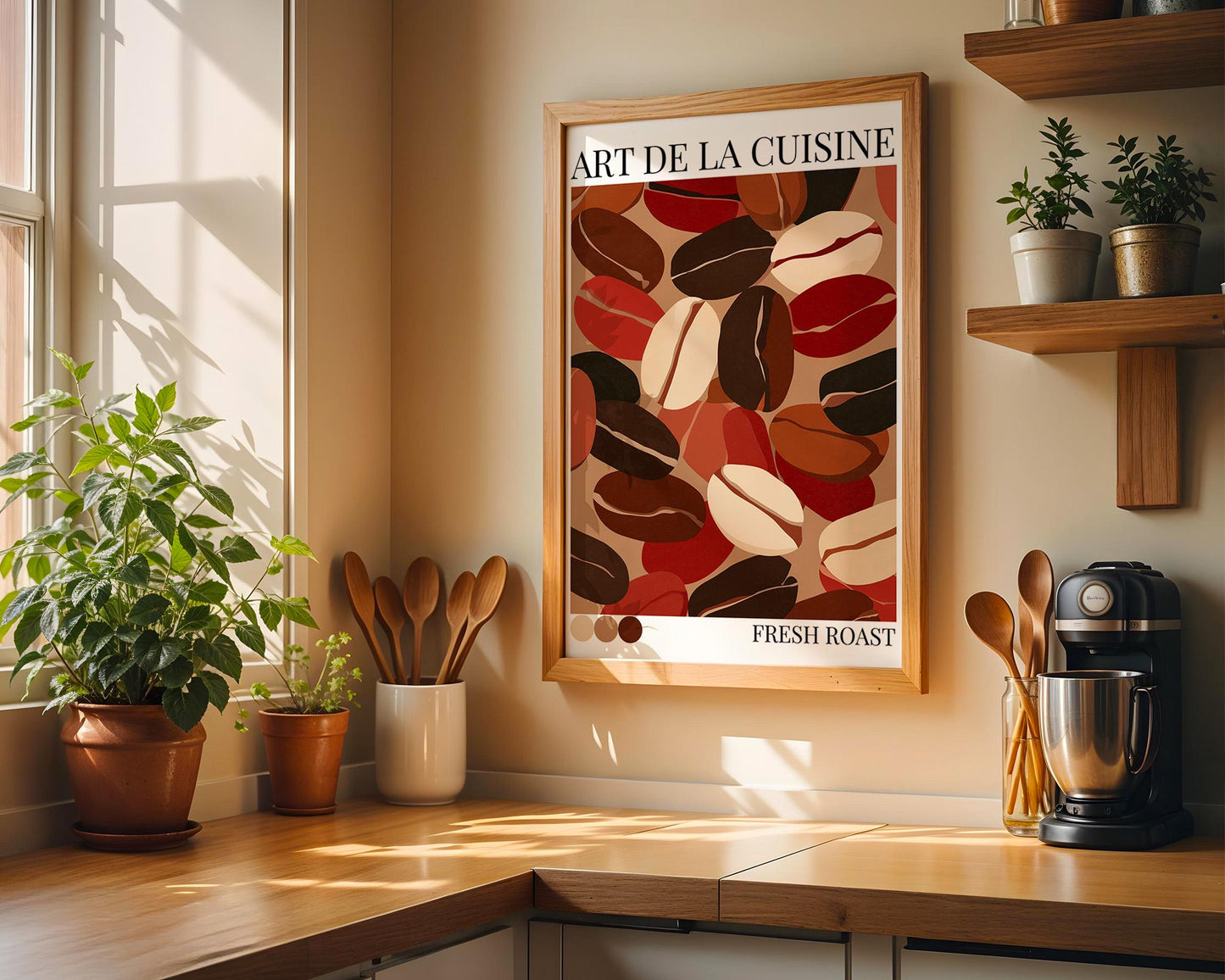 Kitchen Wall Art | Bold Coffee Bean Print