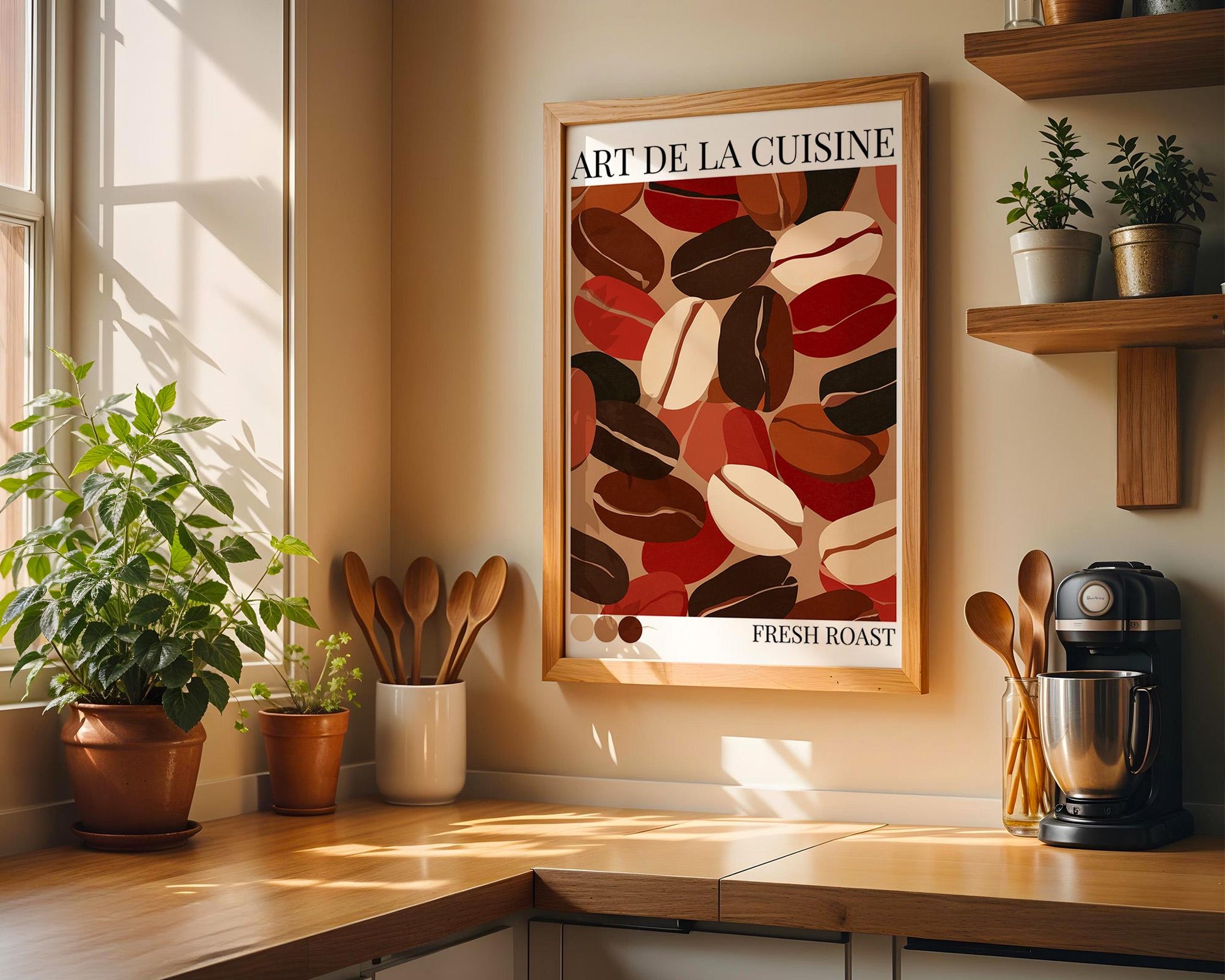 Kitchen Wall Art | Bold Coffee Bean Print