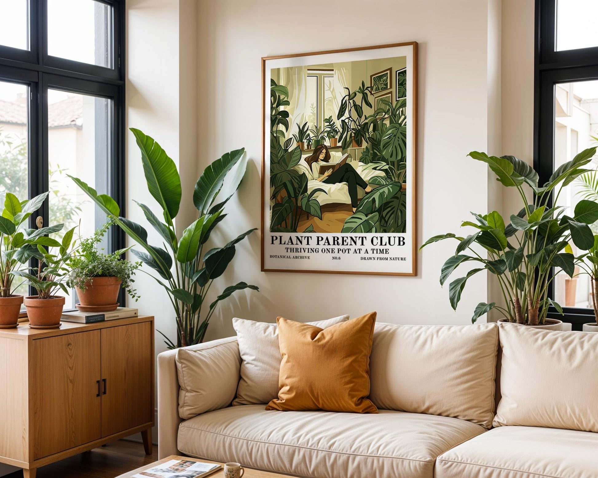Flower Wall Decor | Retro Houseplant Poster