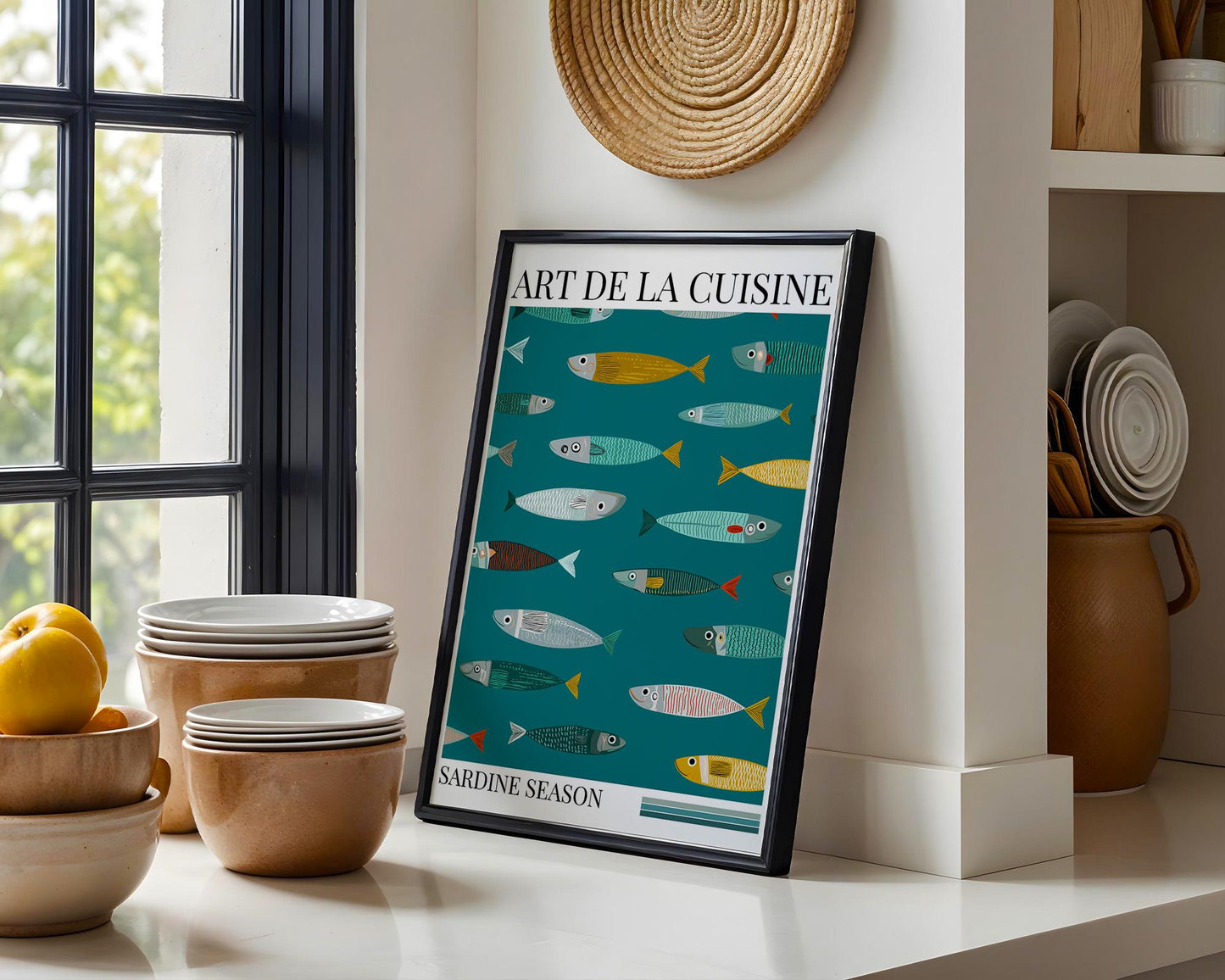 Kitchen Wall Art | Bold Sardine Fish Poster