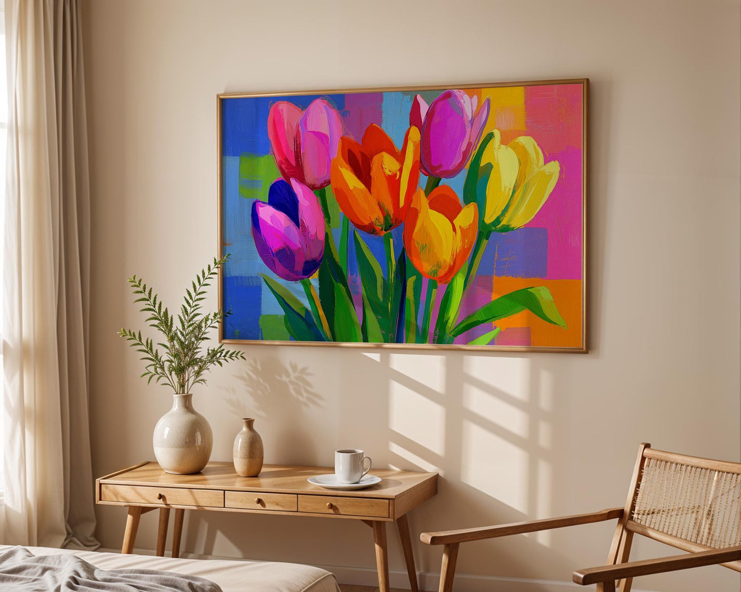 Maximalist Tulips Wall Art | Colorful Floral Botanical Print