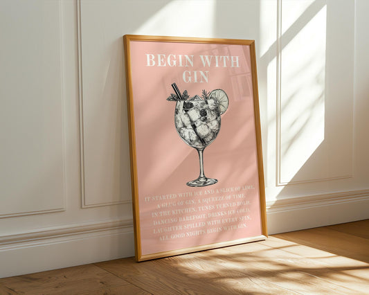 Kitchen Wall Art | Gin Poster