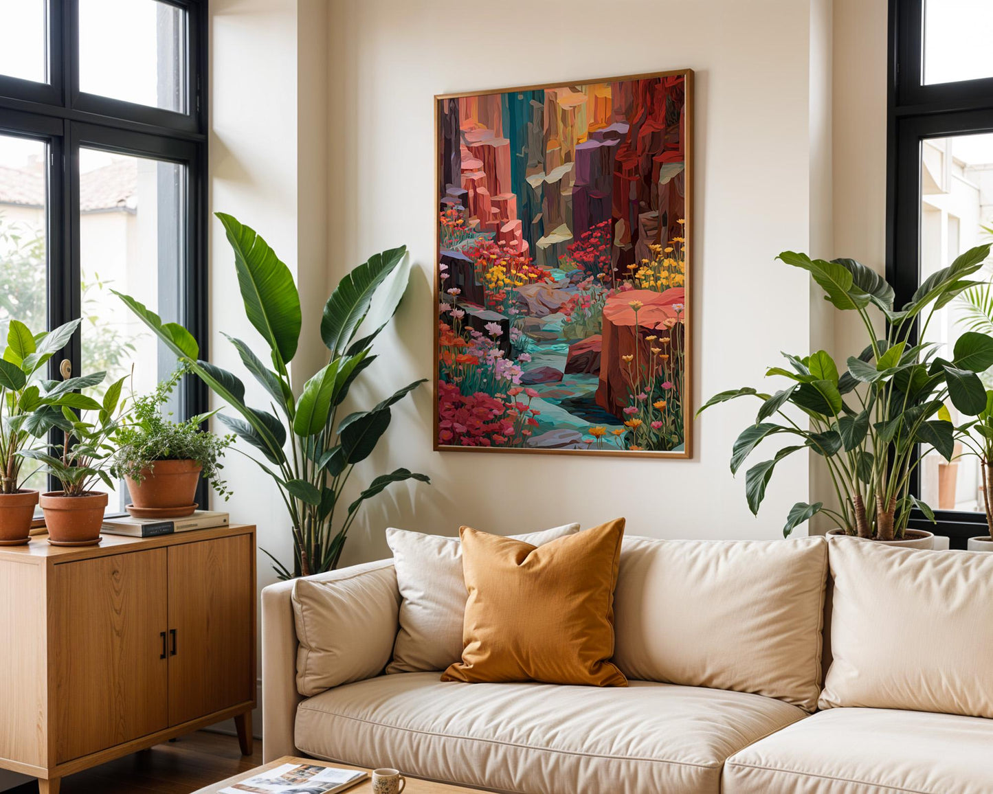 Maximalist Abstract Wall Art | Boho Retro Canyon Decor