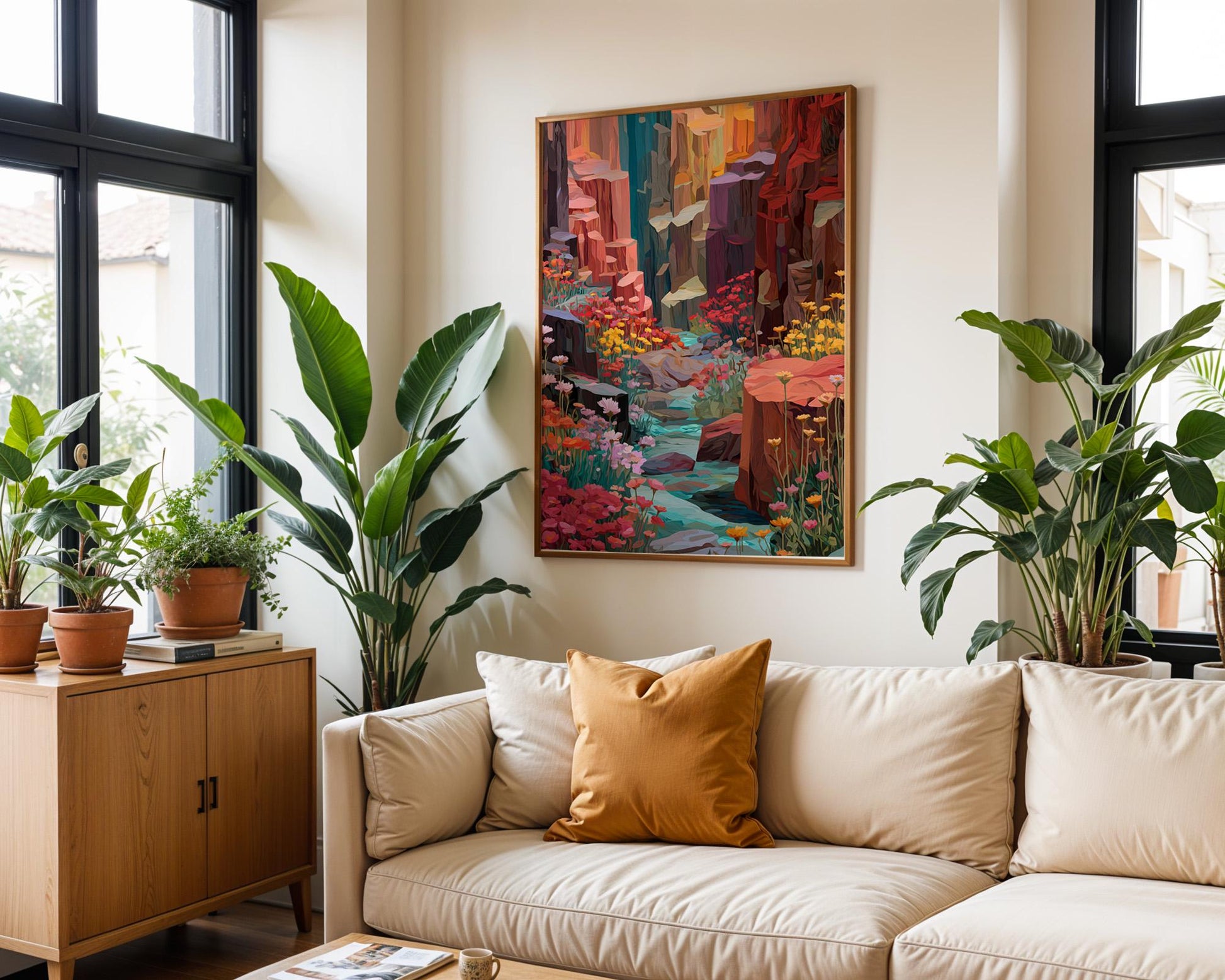 Maximalist Abstract Wall Art | Boho Retro Canyon Decor