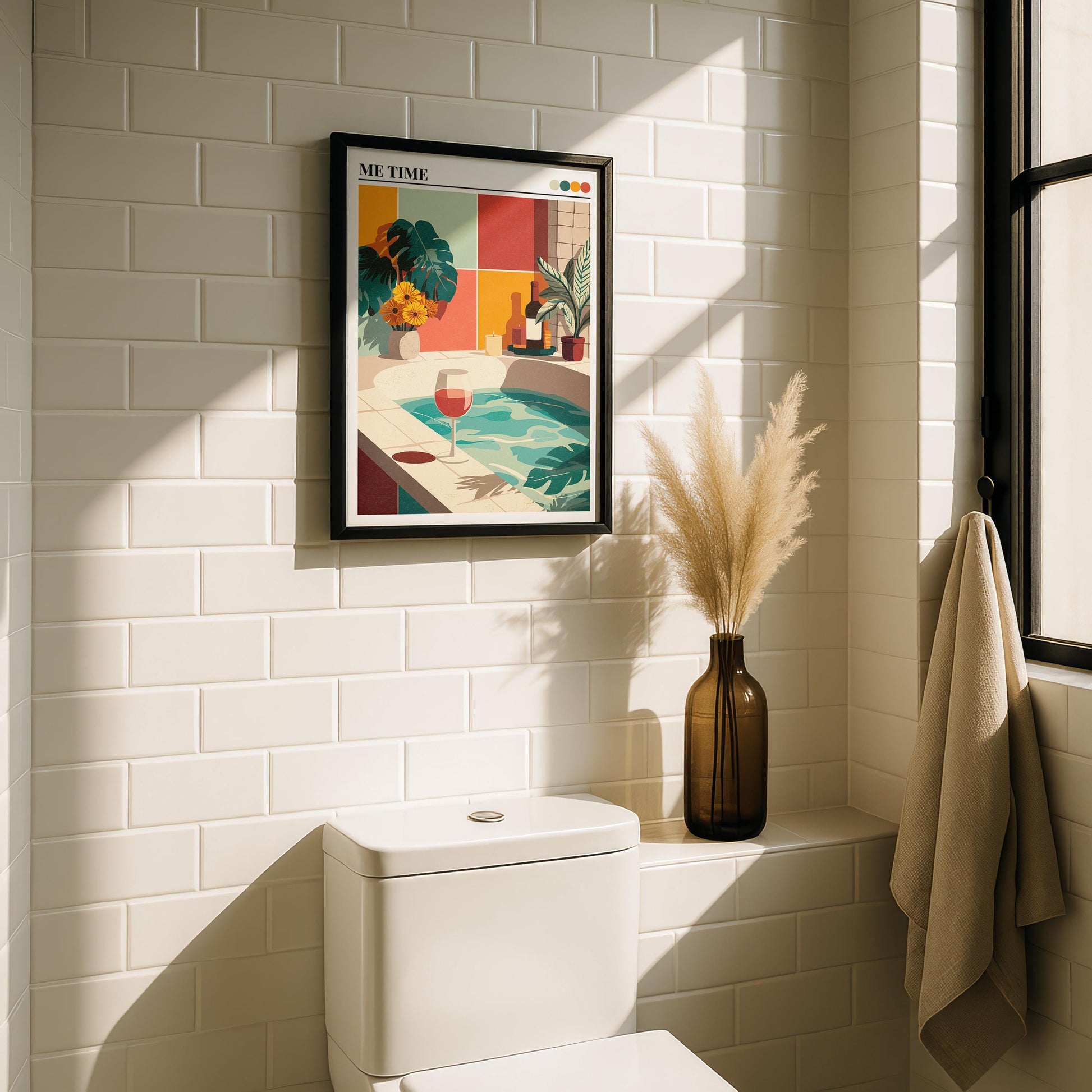 Bathroom Wall Art | Bold Wine Print