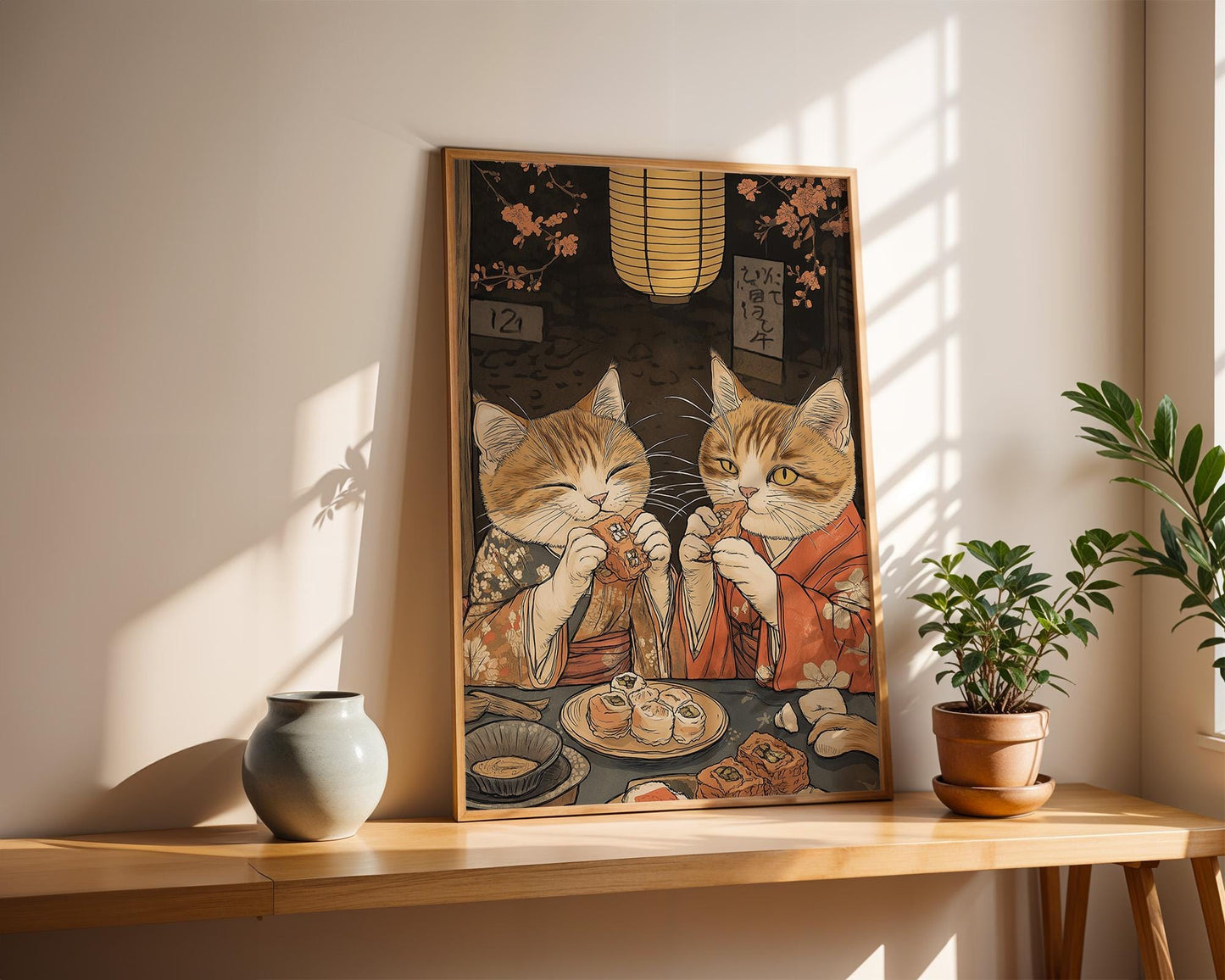 Japanese Wall Art | Japanese Cat Sushi Art