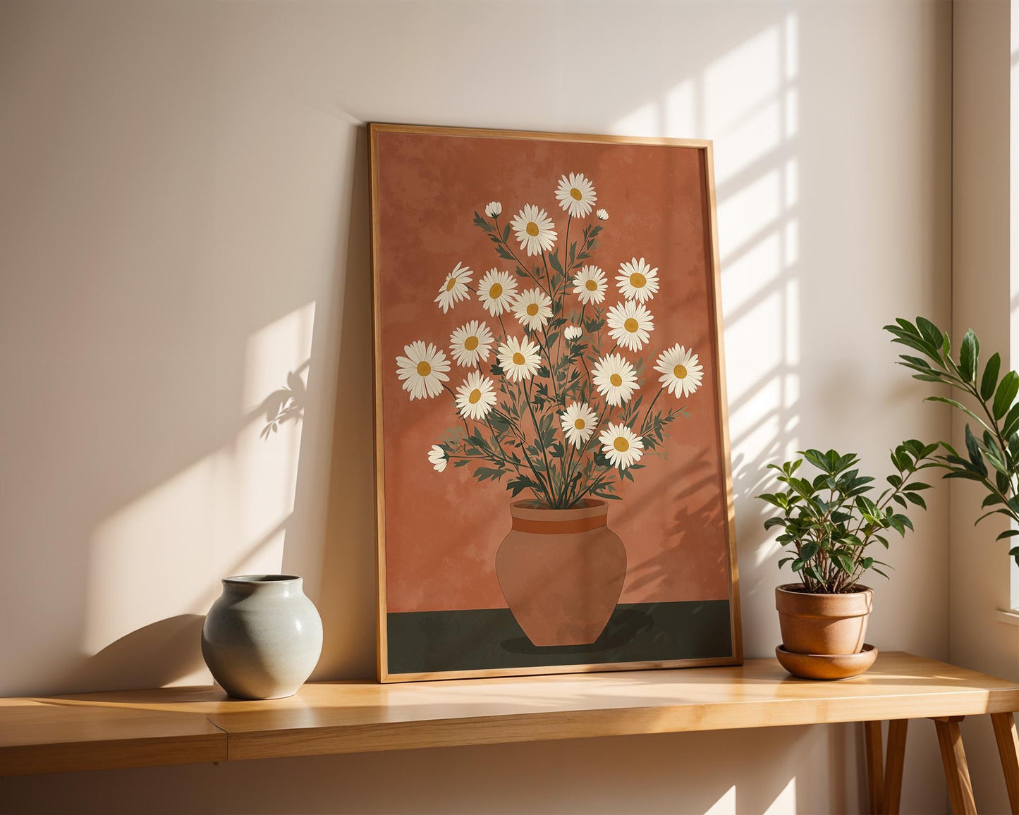 Flower Wall Decor | Daisy Flower Pot Poster