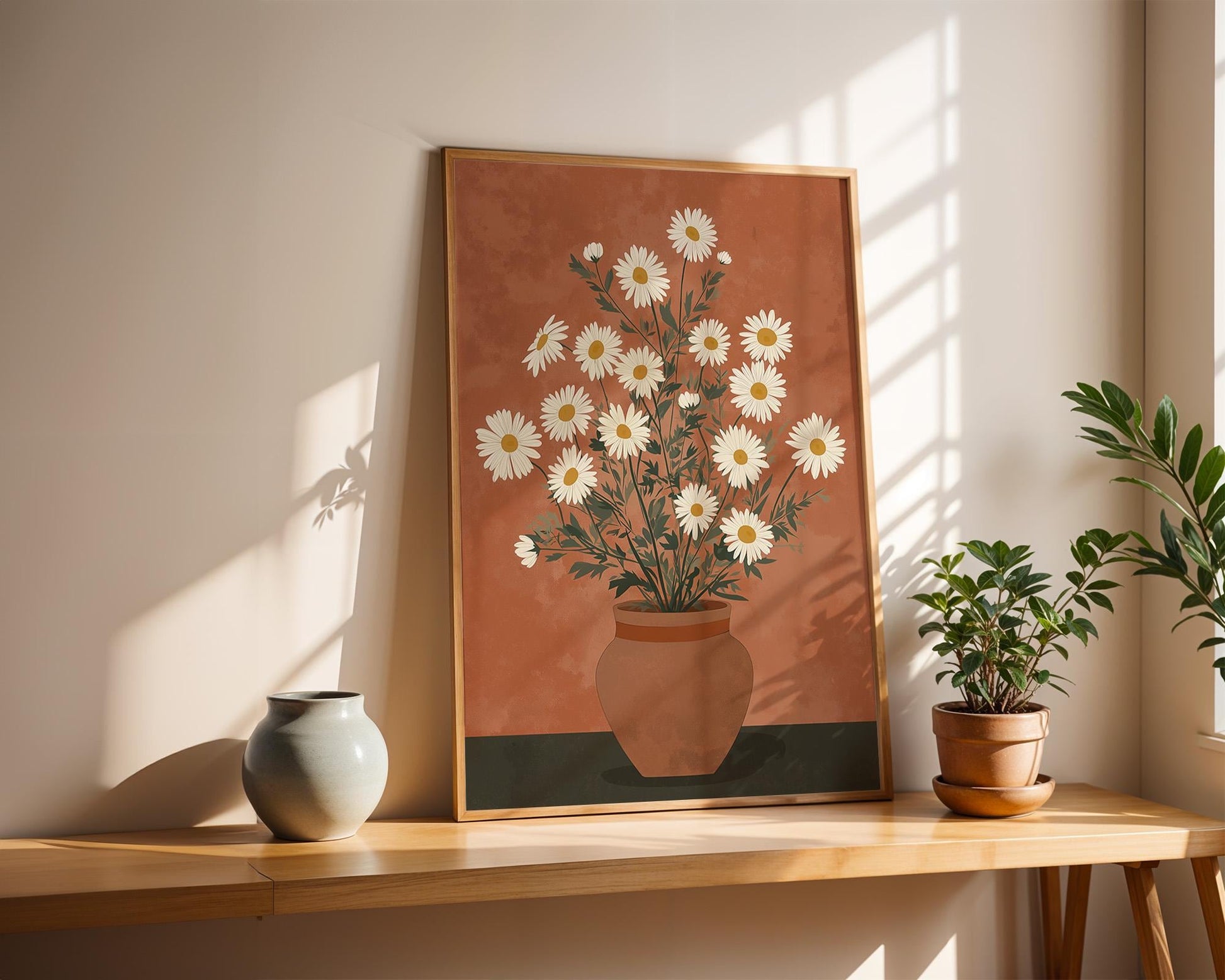 Flower Wall Decor | Daisy Flower Pot Poster
