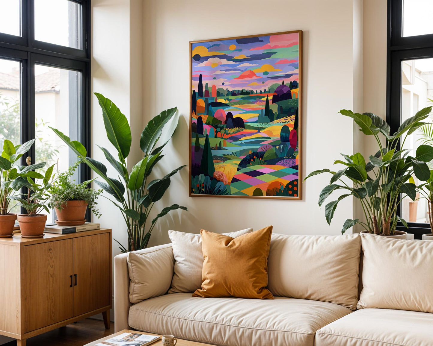 Maximalist Floral Wall Art | Abstract Geometric Print