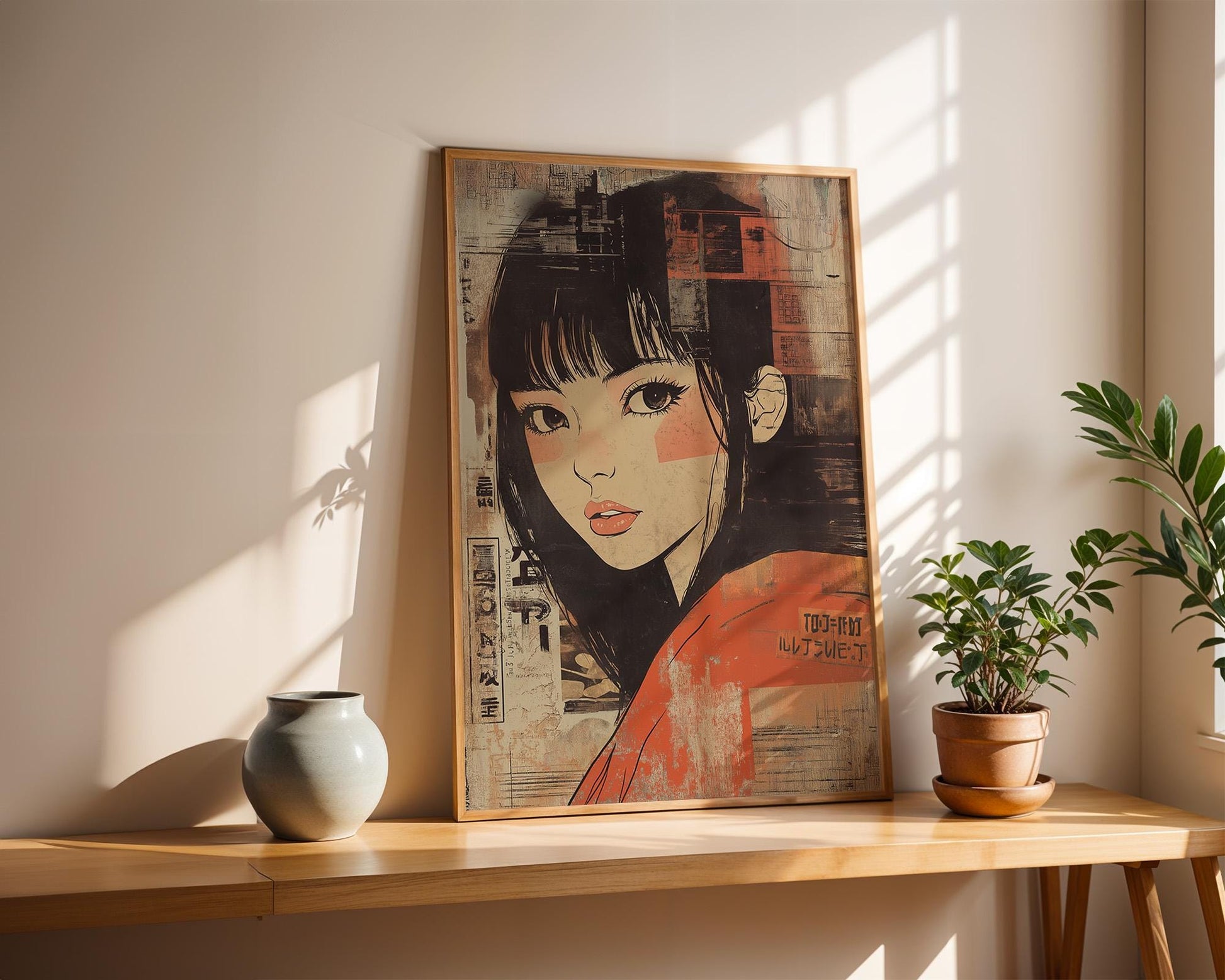 Japanese Wall Art | Retro Anime Girl Poster