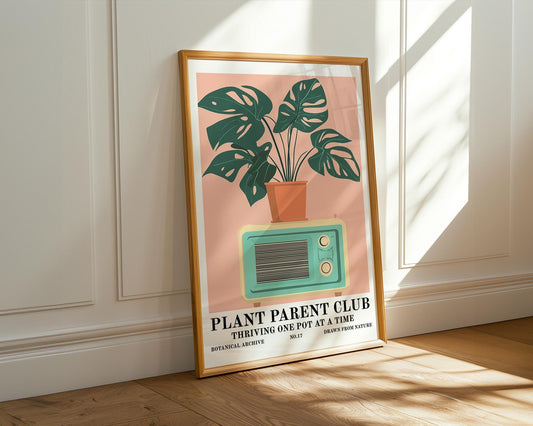 Flower Wall Decor | Retro Radio and Plant Artwork
