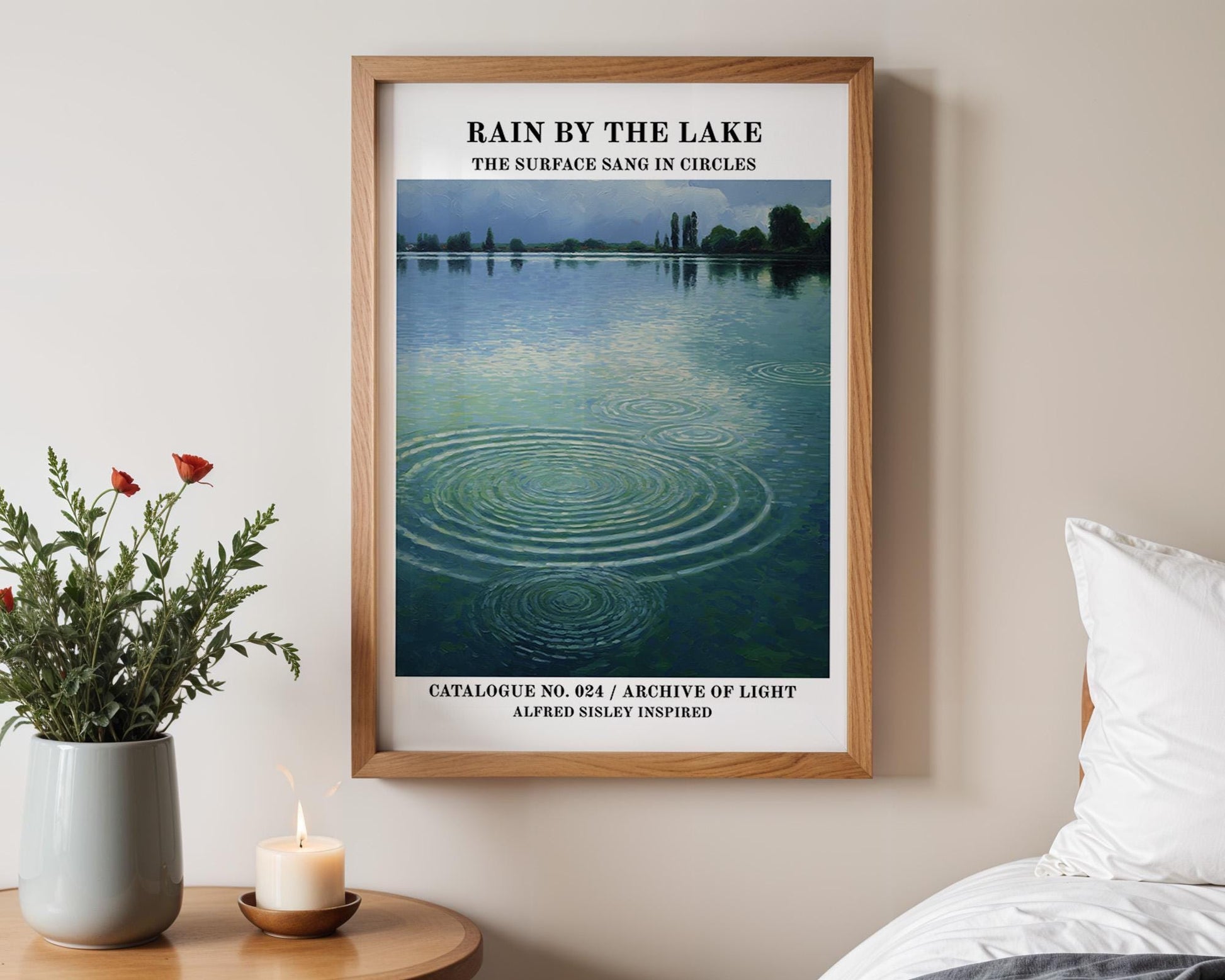 Gallery Wall Art | Alfred Sisley Inspired Rain Over Lake Poster