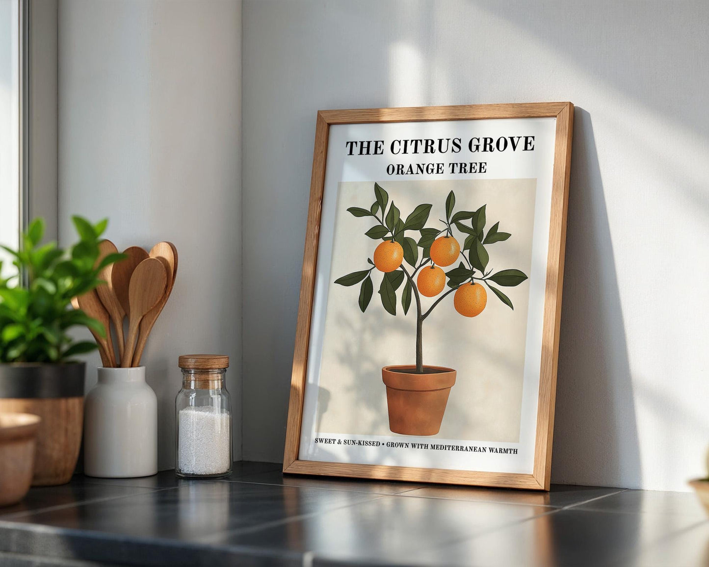 Kitchen Wall Art | Mediterranean Orange Fruit Poster