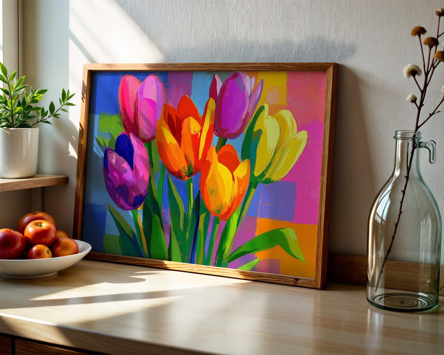 Maximalist Tulips Wall Art | Colorful Floral Botanical Print