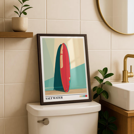 Bathroom Wall Art | Beach Surfboard Bathroom Art