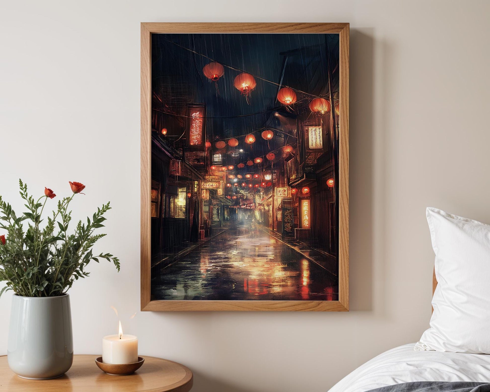 Japanese Wall Art | Retro Anime Cityscape Art Print