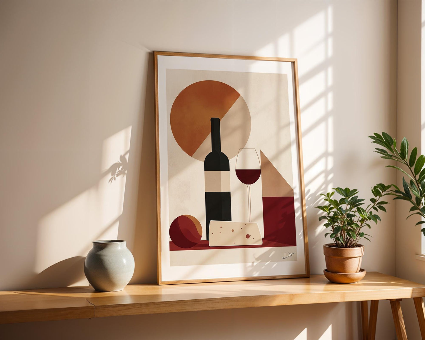 Kitchen Wall Art | Wine and Cheese Art