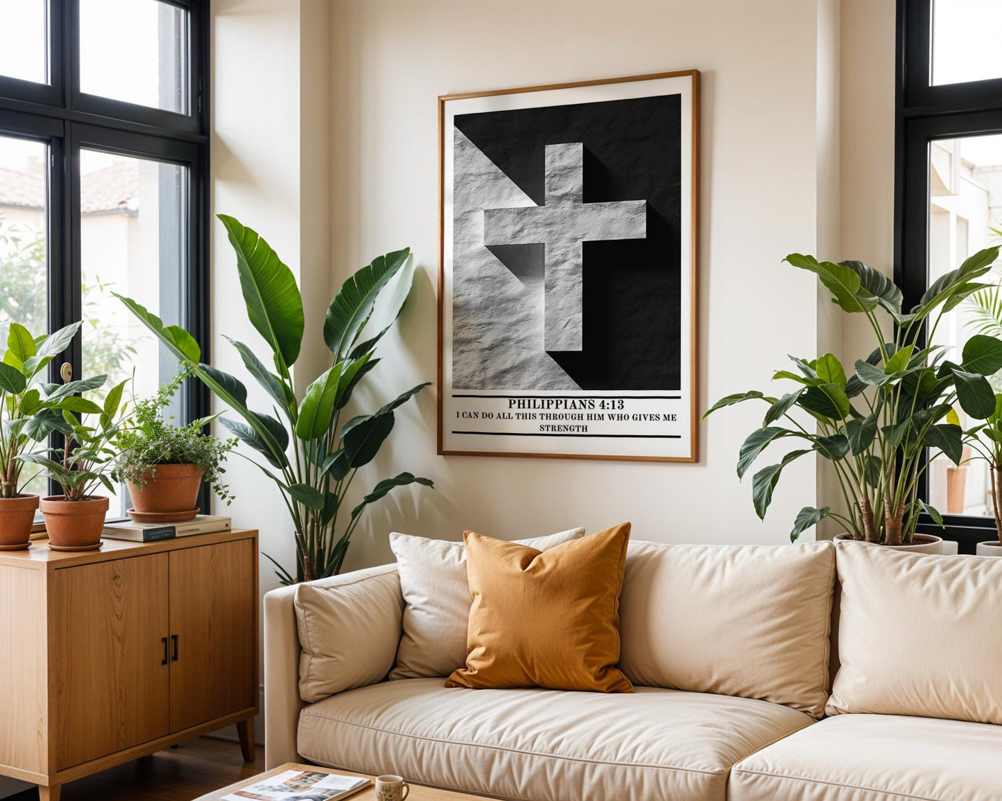 Christian Wall Art | Philippians 4:13 Inspirational Scripture Poster