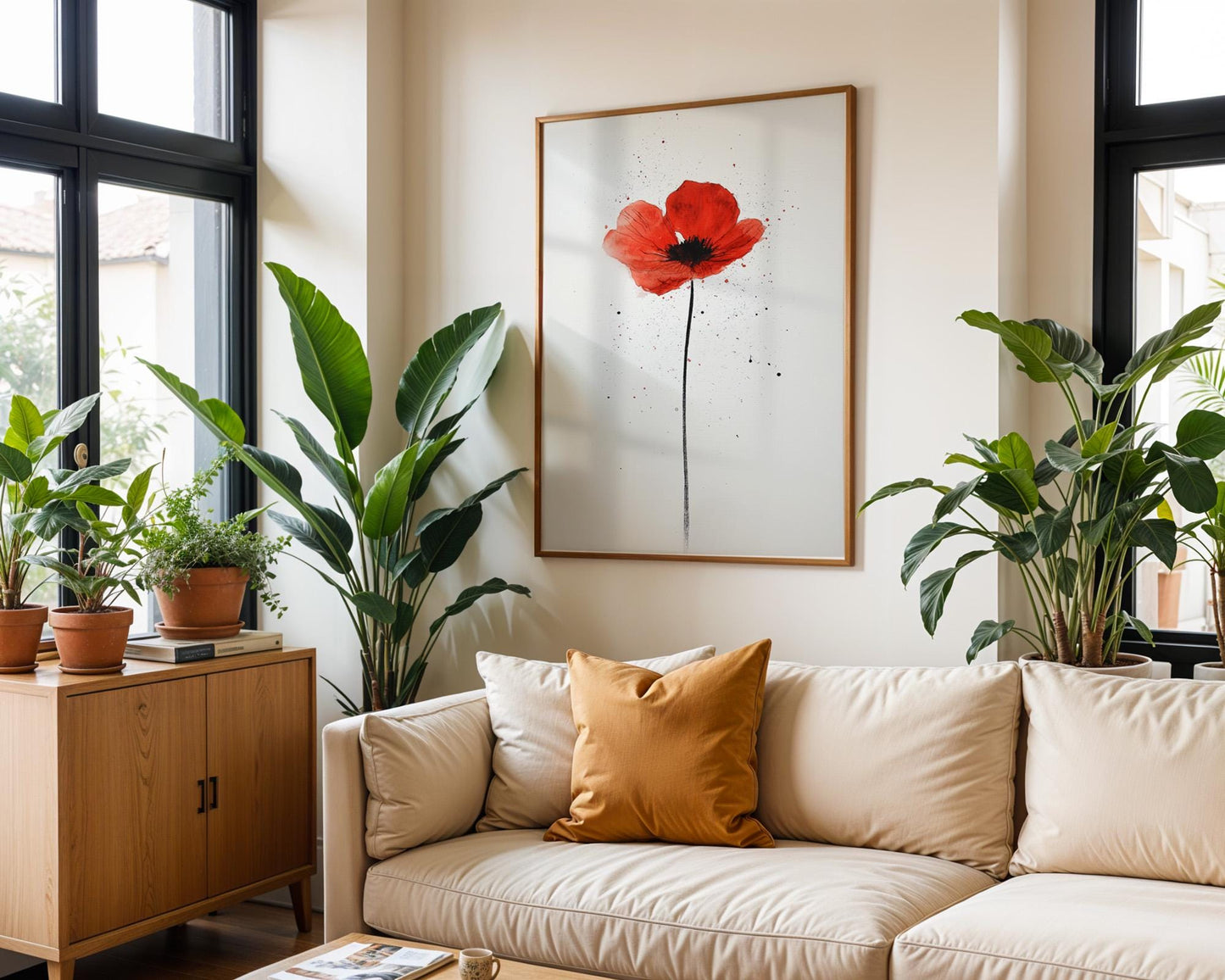 Flower Wall Decor | Red Poppy Print