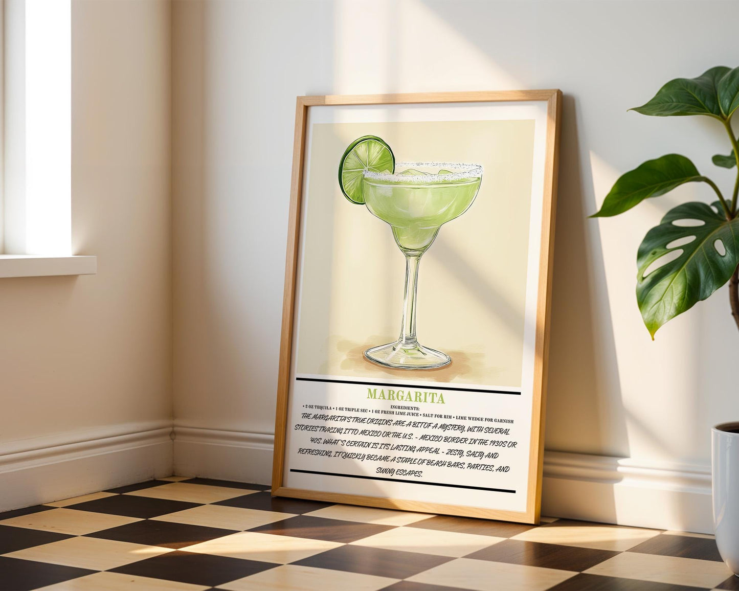 Kitchen Wall Art | Margarita Cocktail Art