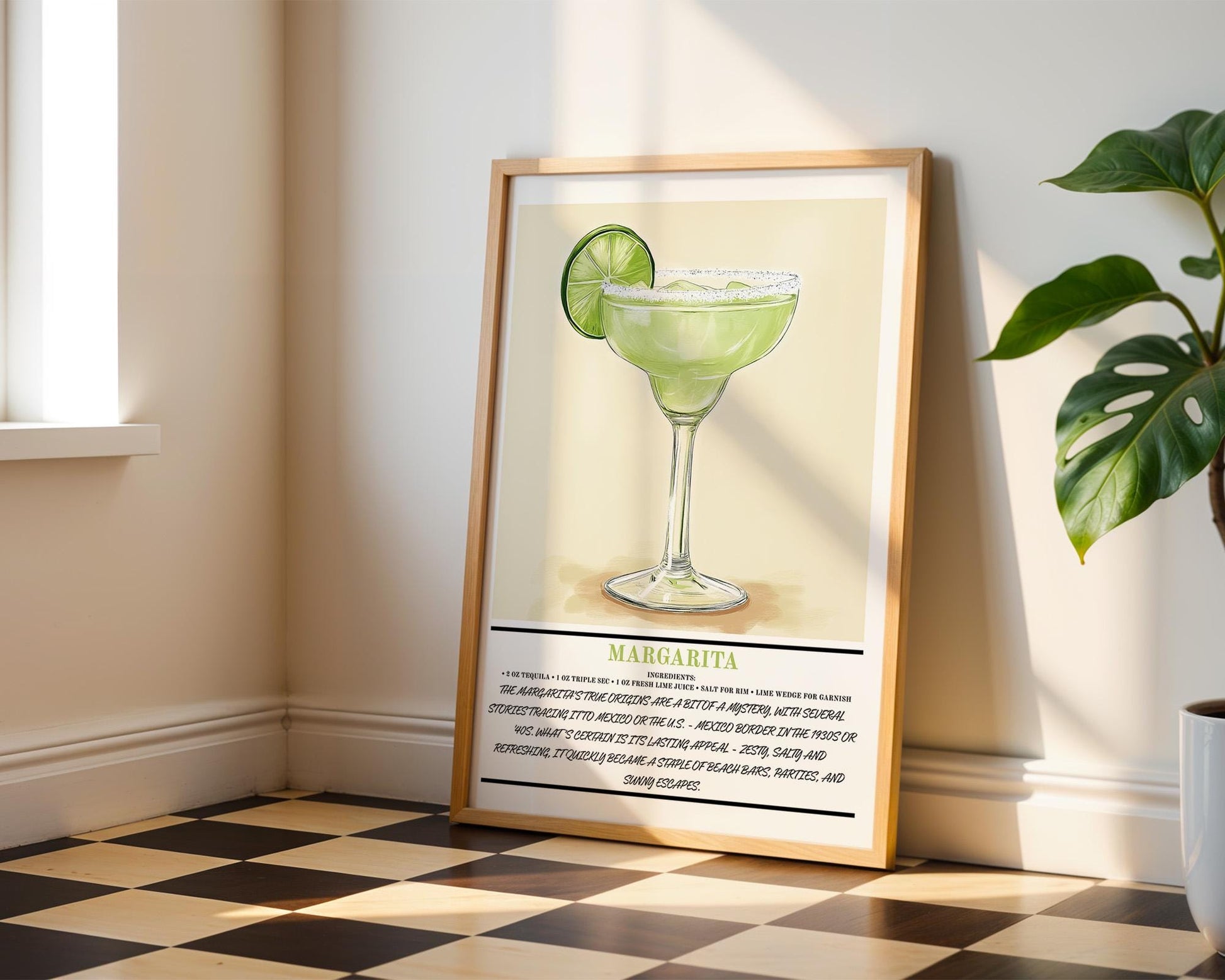 Kitchen Wall Art | Margarita Cocktail Art