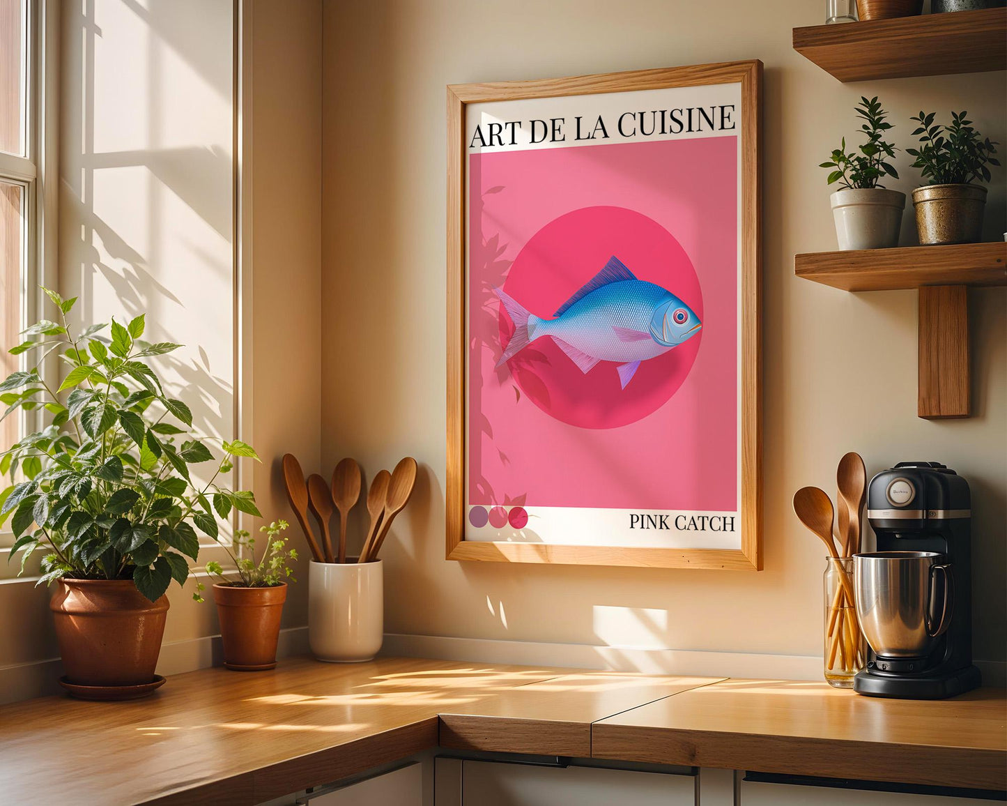 Kitchen Wall Art | Pink Fish Poster