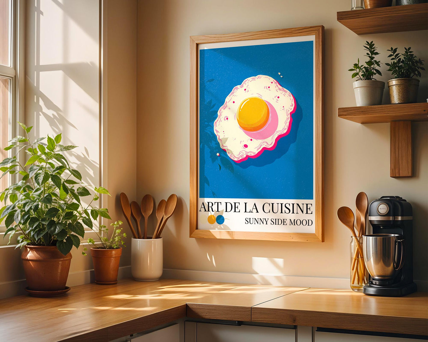 Kitchen Wall Art | Vibrant Fried Egg Print