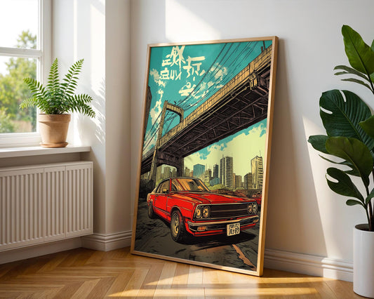 Japanese Wall Art | Vintage Japanese Car Poster