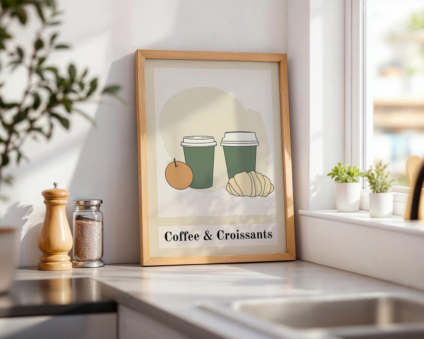 Kitchen Wall Art | Coffee and Croissants Print