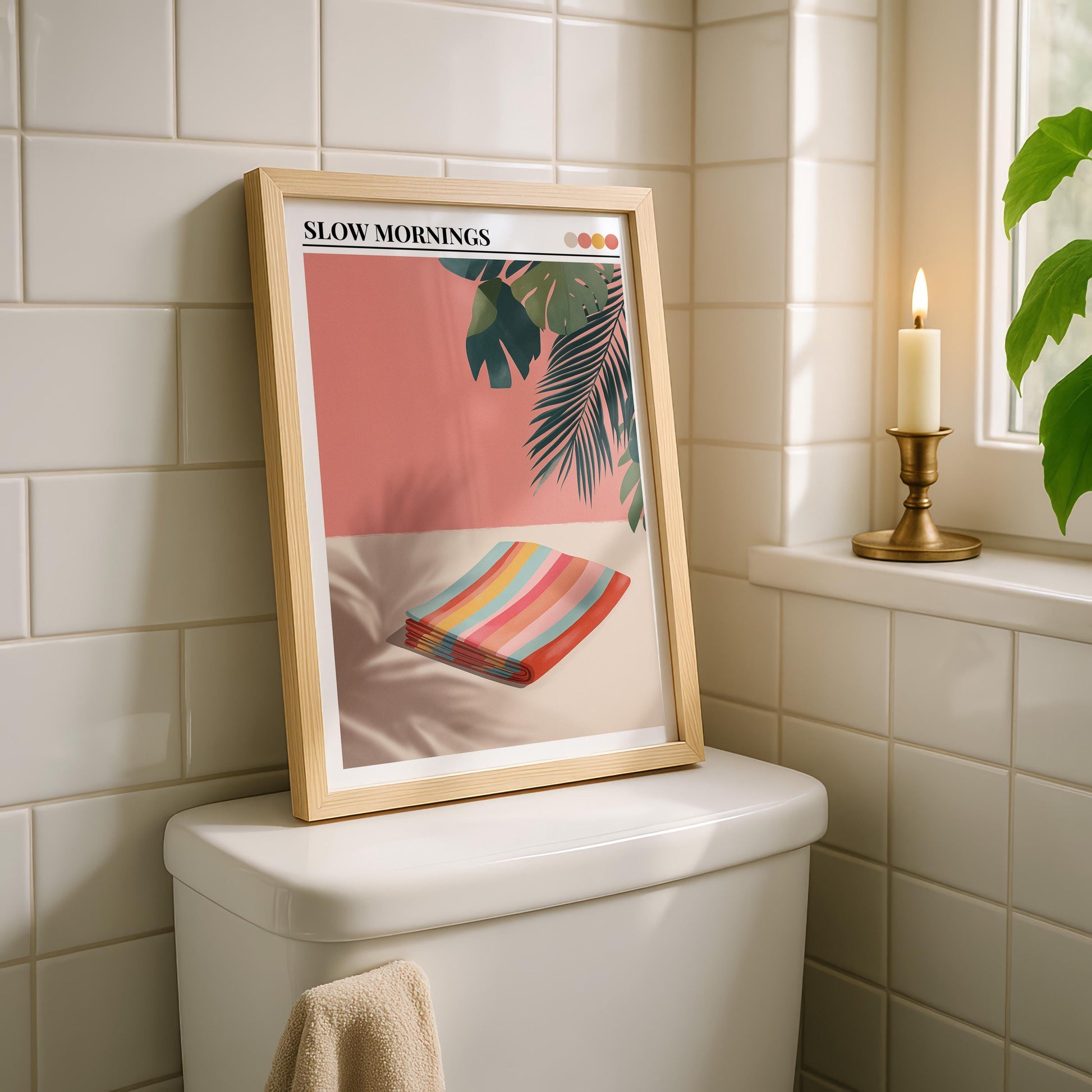 Bathroom Wall Art | Colorful Beach Bathroom Decor