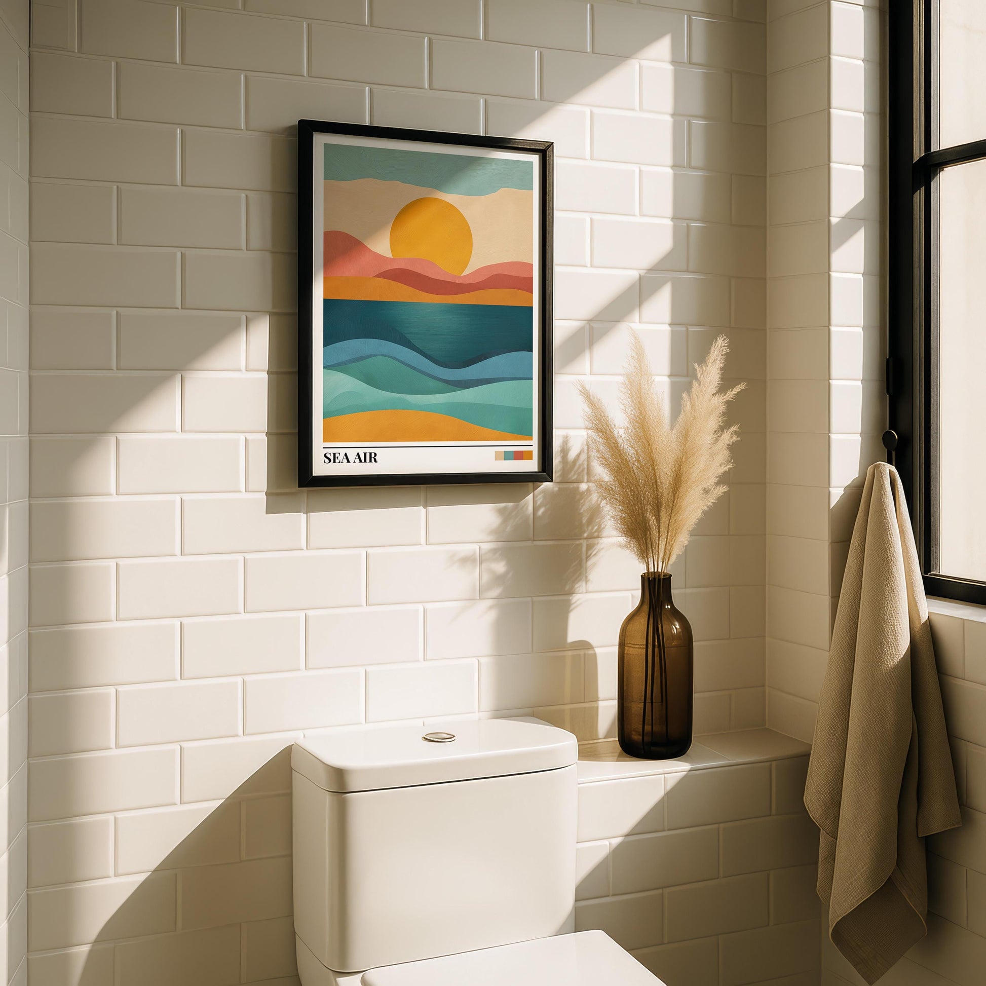 Bathroom Wall Art | Abstract Dopamine Decor