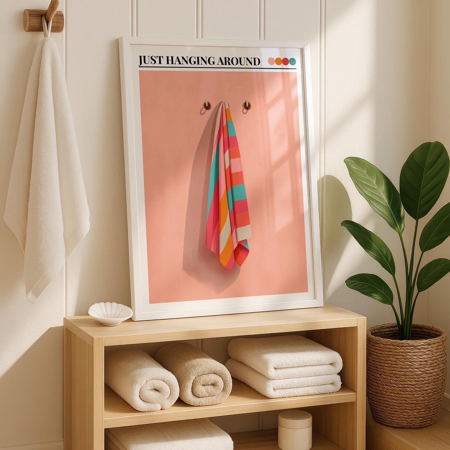 Bathroom Wall Art | Beach Towel Bathroom Art