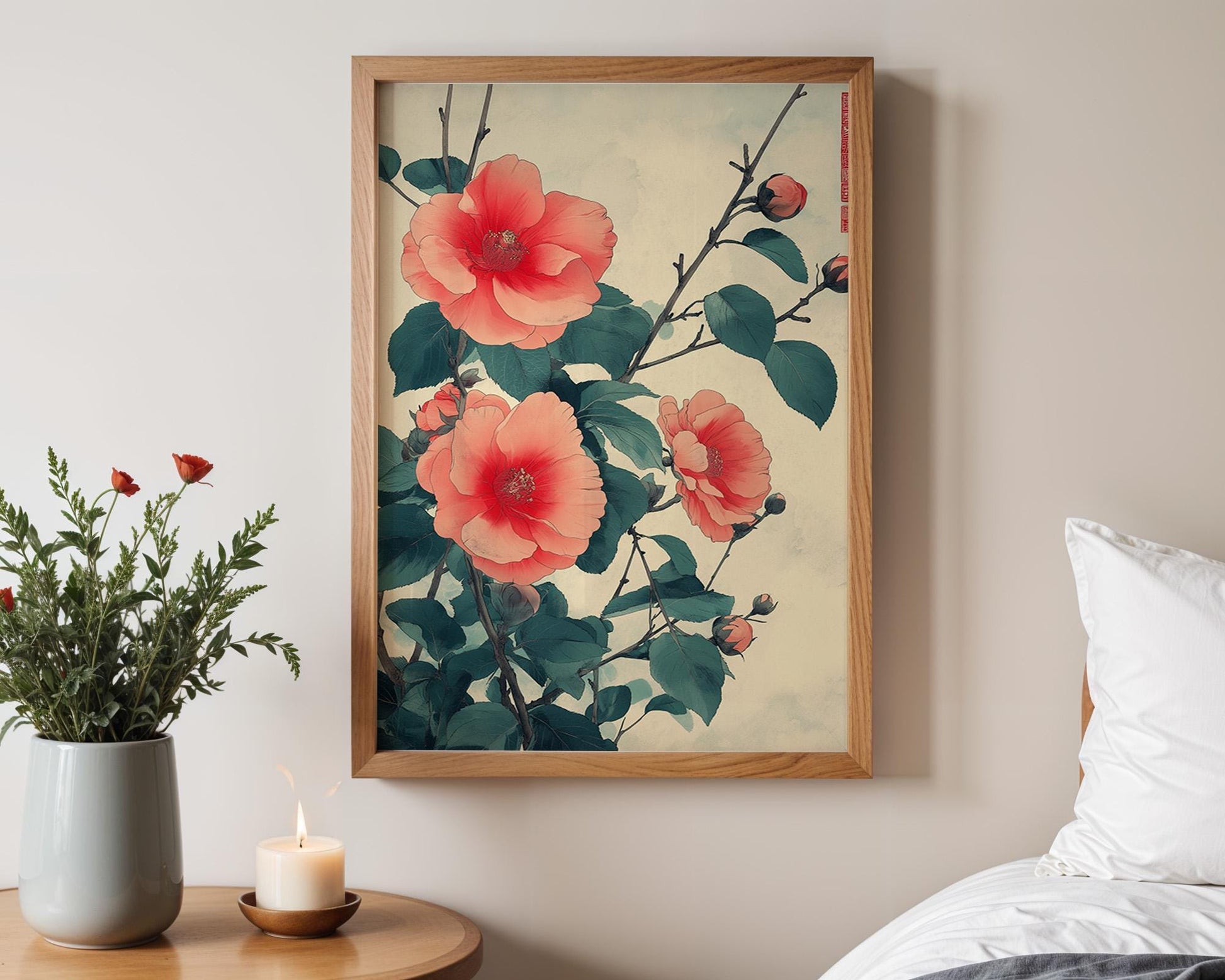 Japanese Wall Art | Japanese Floral Art Print