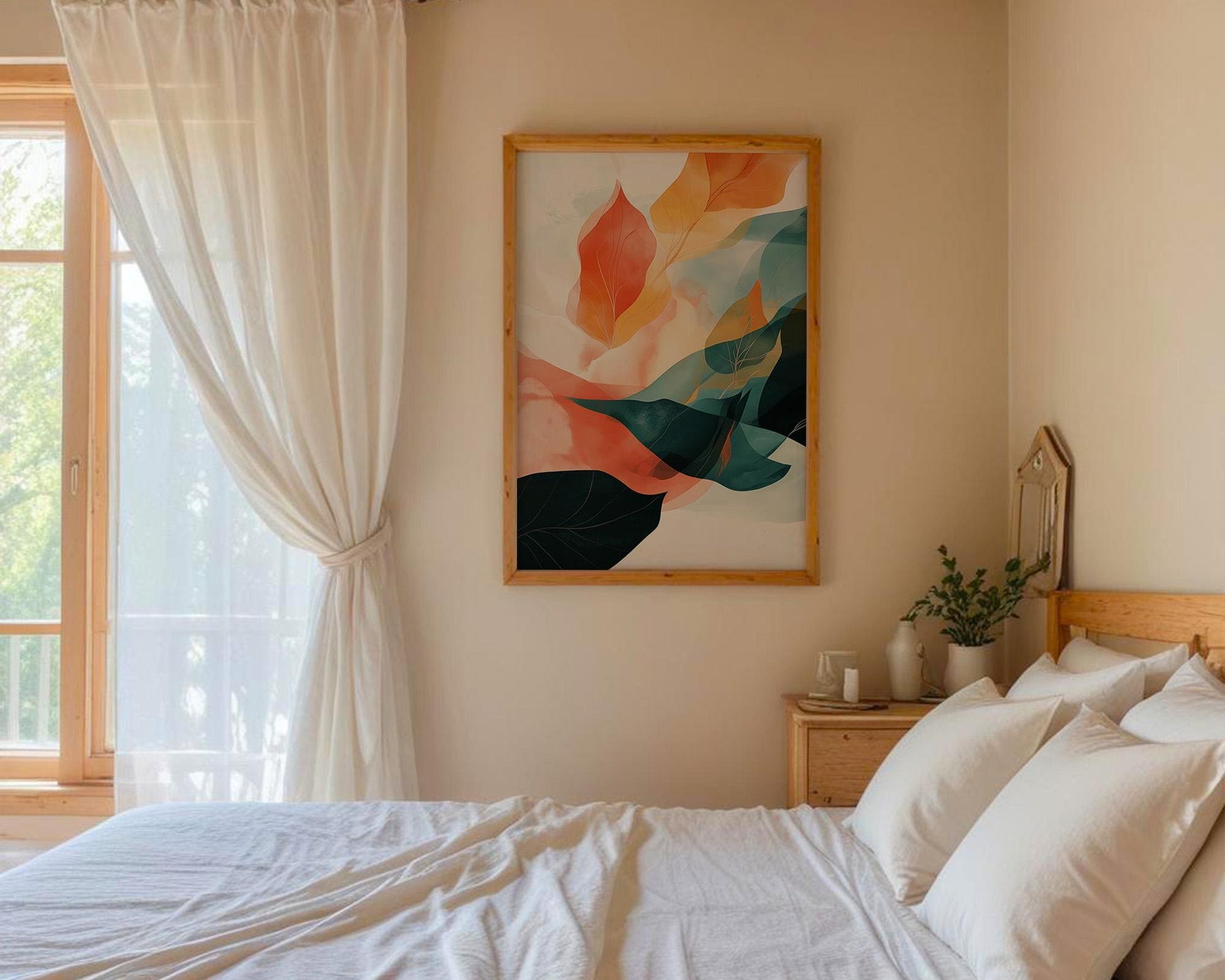 Gallery Wall Art | Abstract Leaf Decor