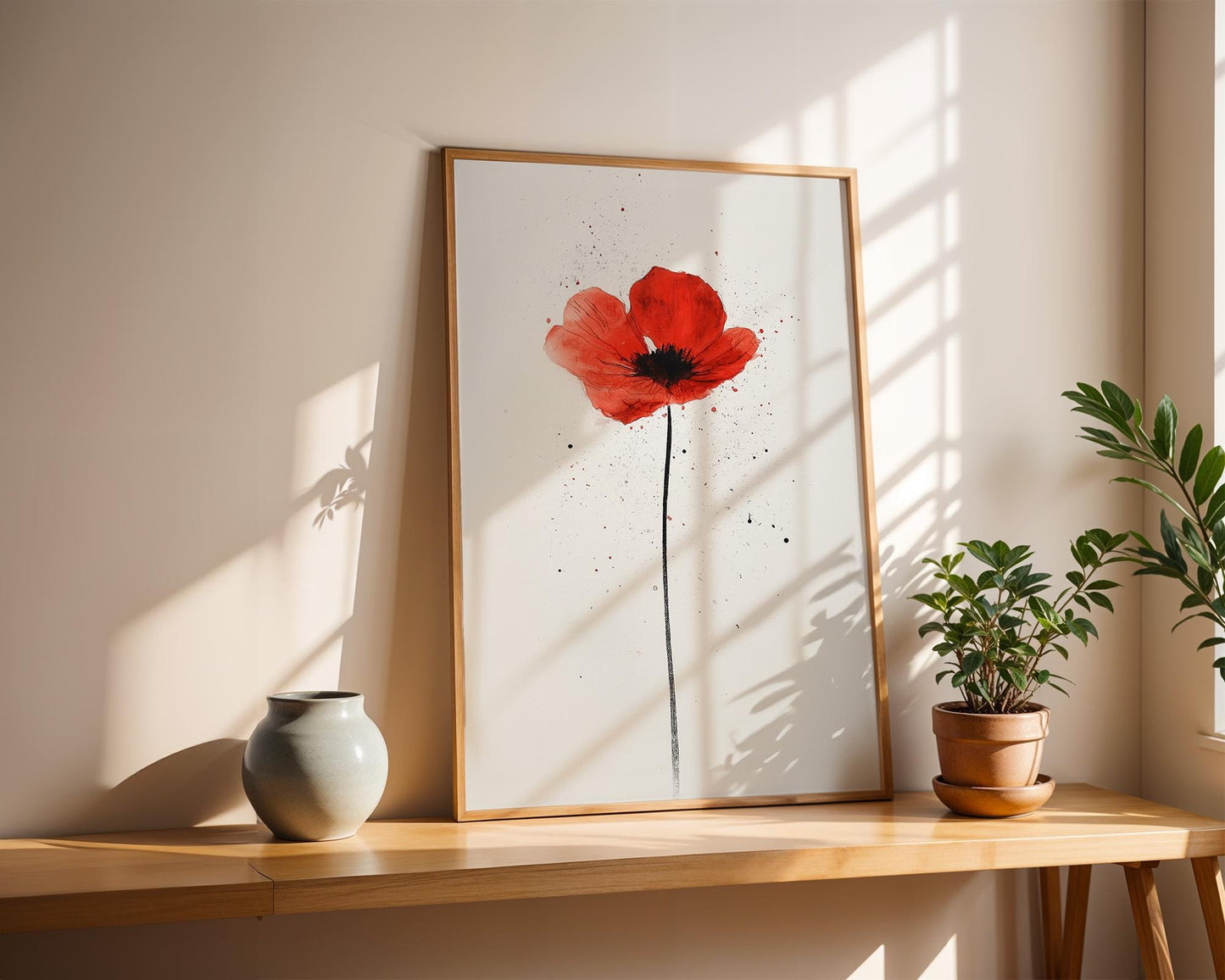 Flower Wall Decor | Red Poppy Print