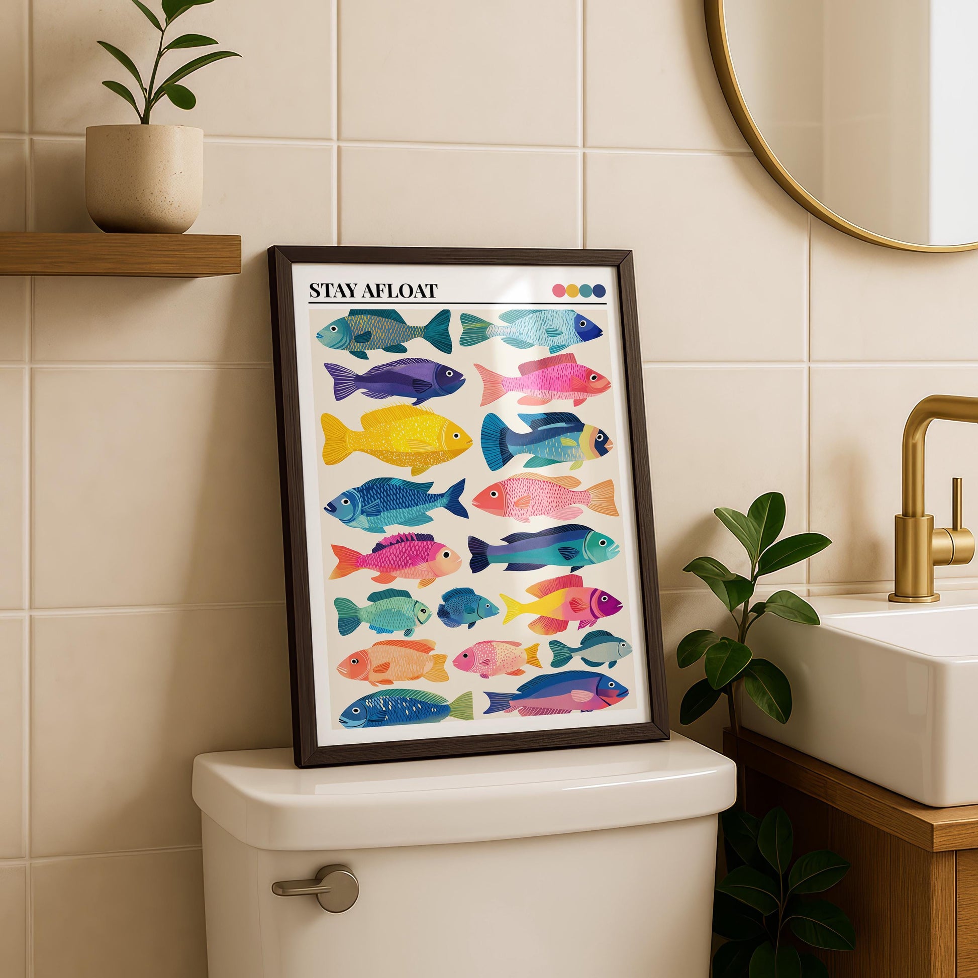Bathroom Wall Art | Fish Bathroom Wall Art