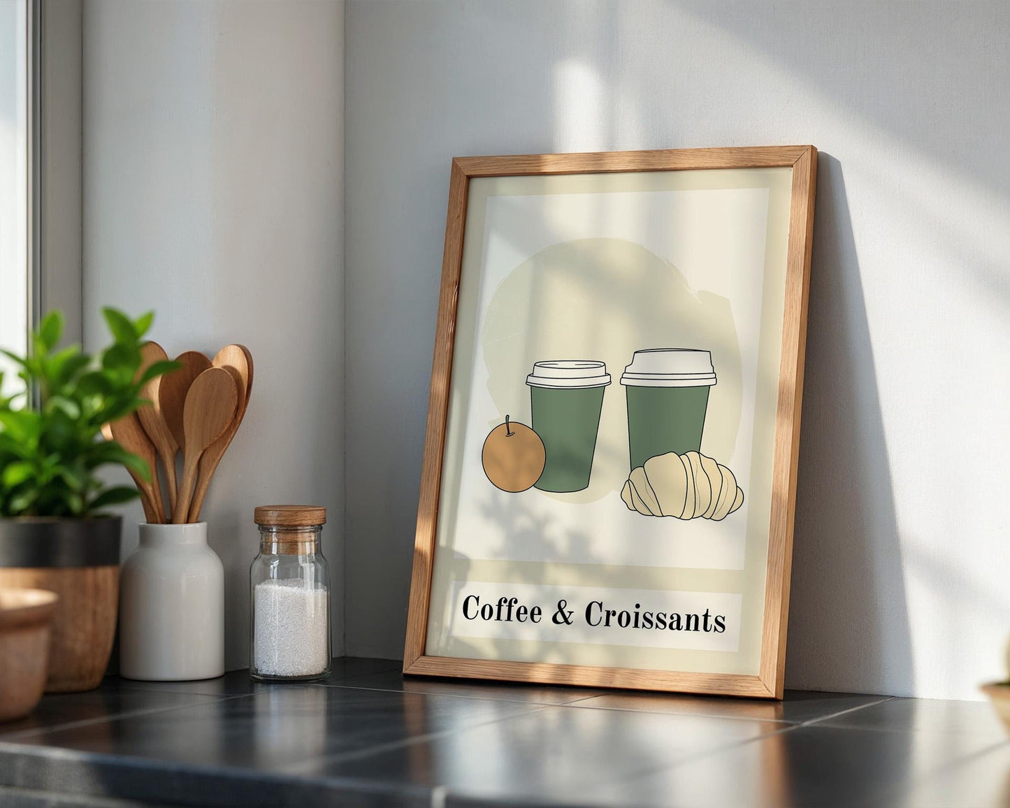 Kitchen Wall Art | Coffee and Croissants Print