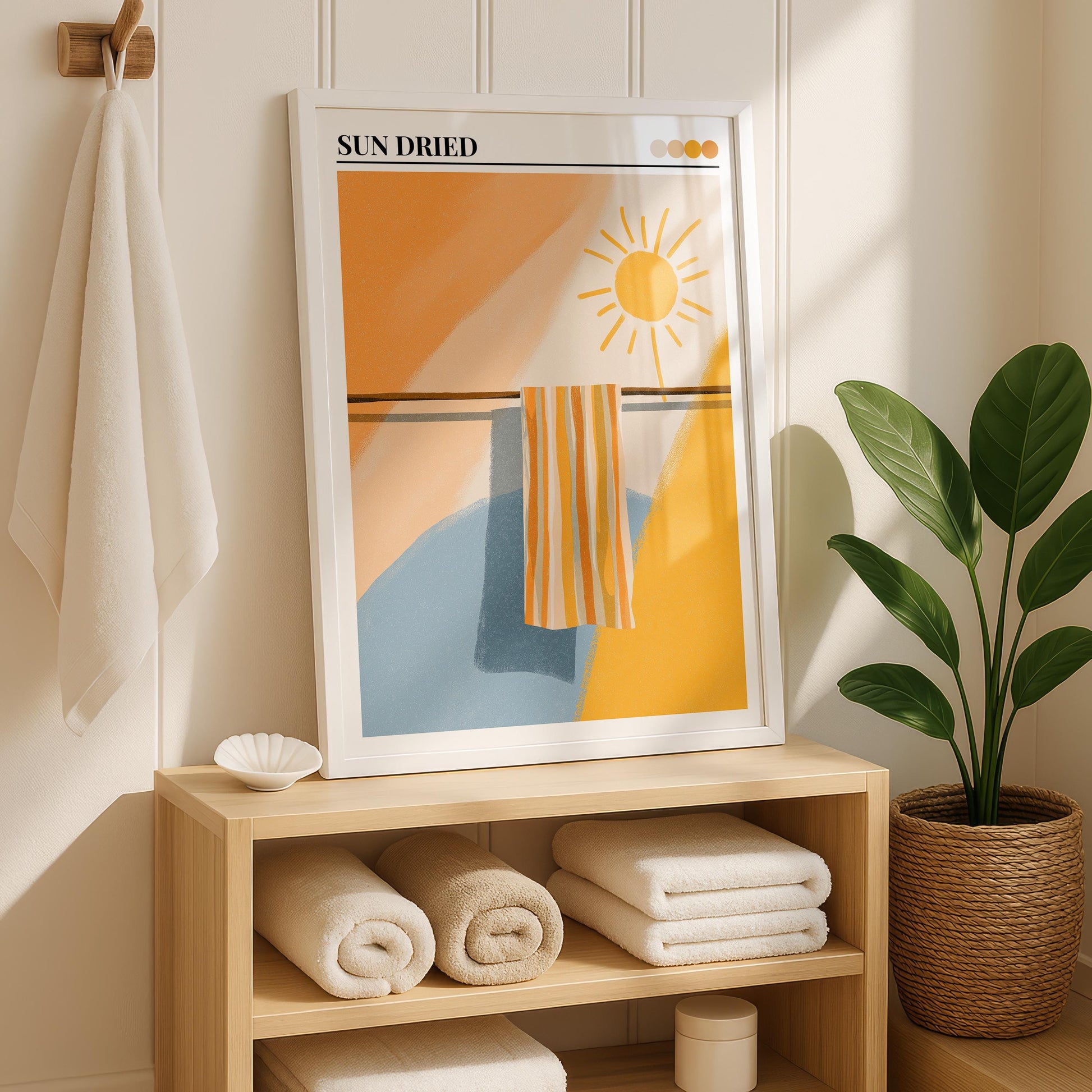 Bathroom Wall Art | Coastal Towel Art