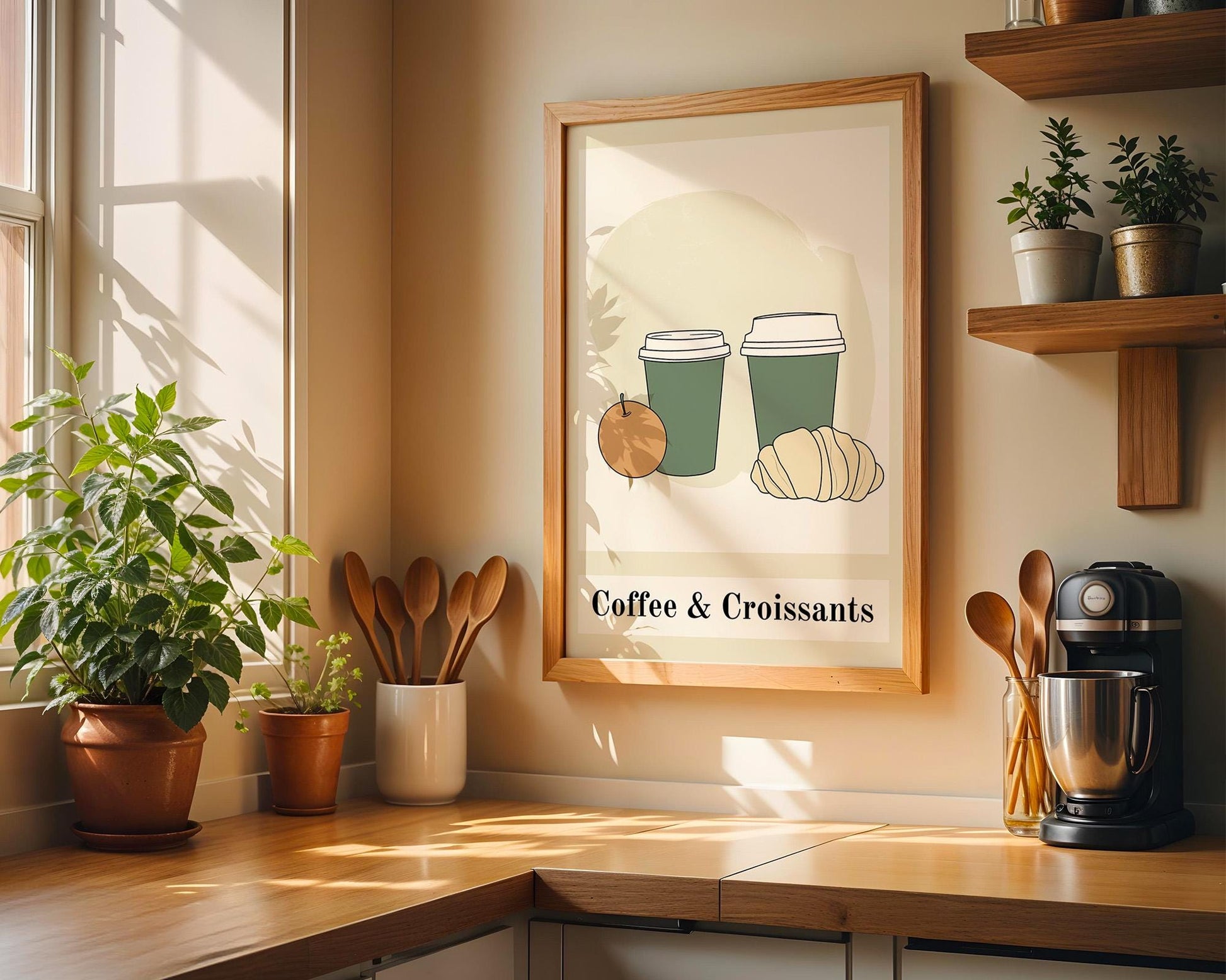 Kitchen Wall Art | Coffee and Croissants Print